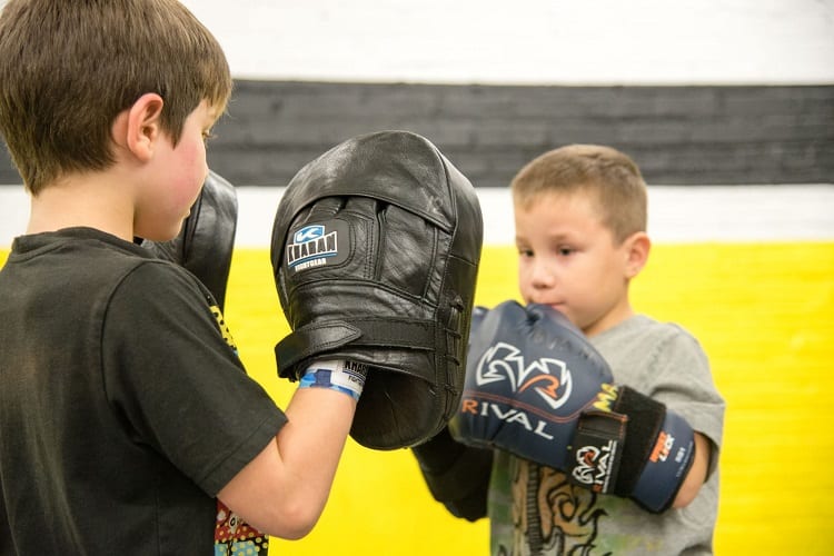 Two Kids Training MMA